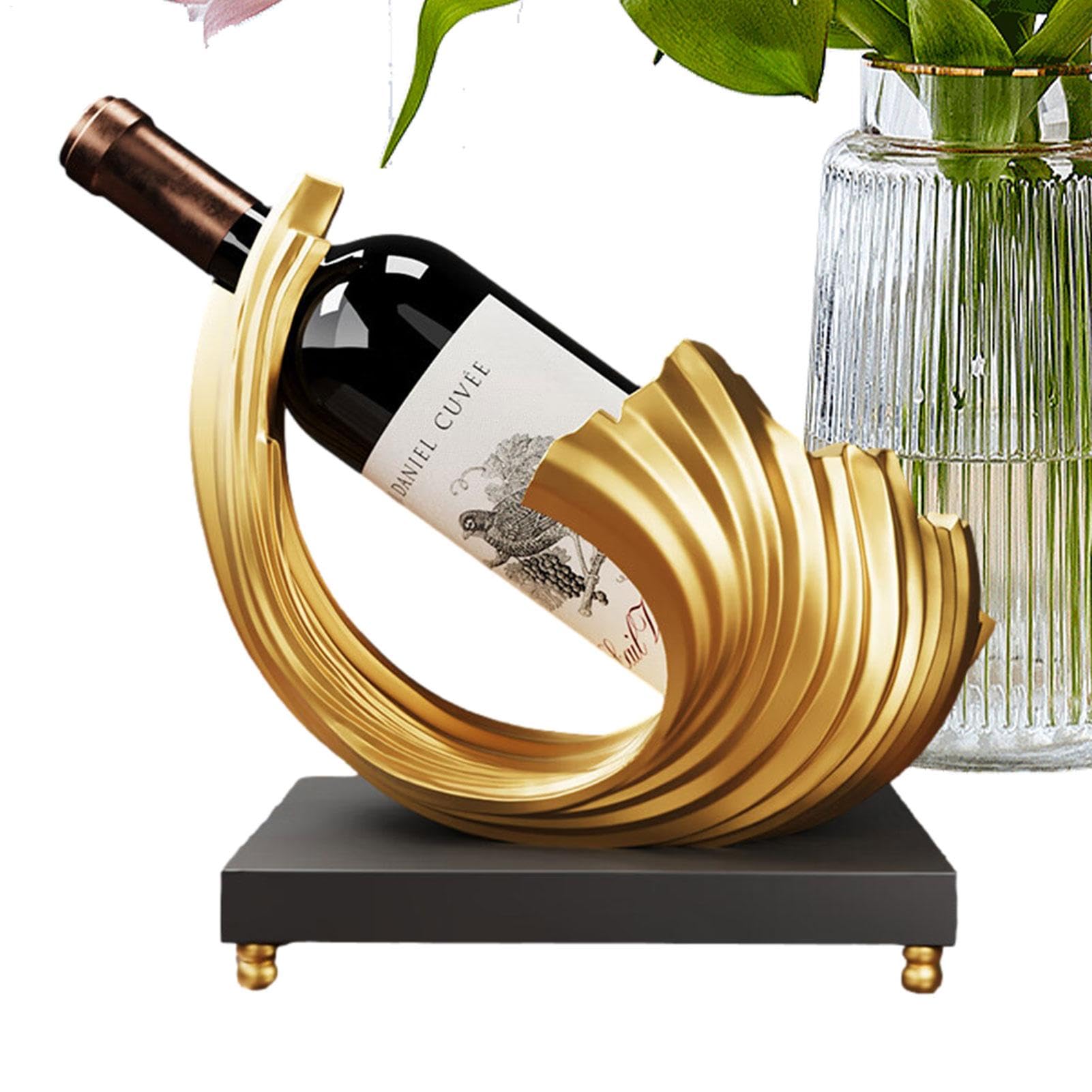 Botellero de mesa – Soporte para botellas de vino de resina, organizador