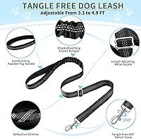 Vista 8 de SlowTon - Juego de arnés y correa para perros pequeños sin tirones, arnés suave ajustable para cachorros en el cuello y el pecho, arnés reflectante