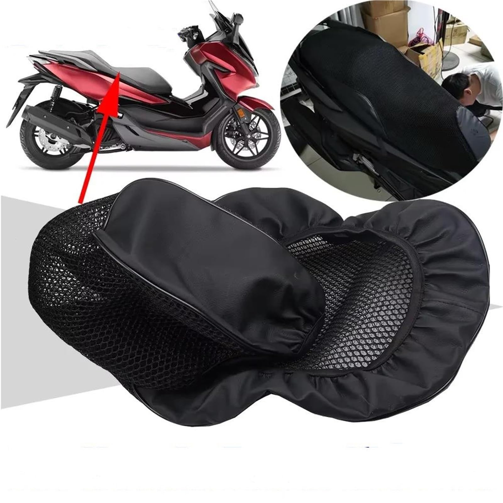 Cuscino Traspirante Coprisella Per Moto, Antiscivolo E Traspirante, Per Per Forza 250 125 NSS125 2018-2024, Con Protezione In Rete Cuscino Per Sedile Per Moto