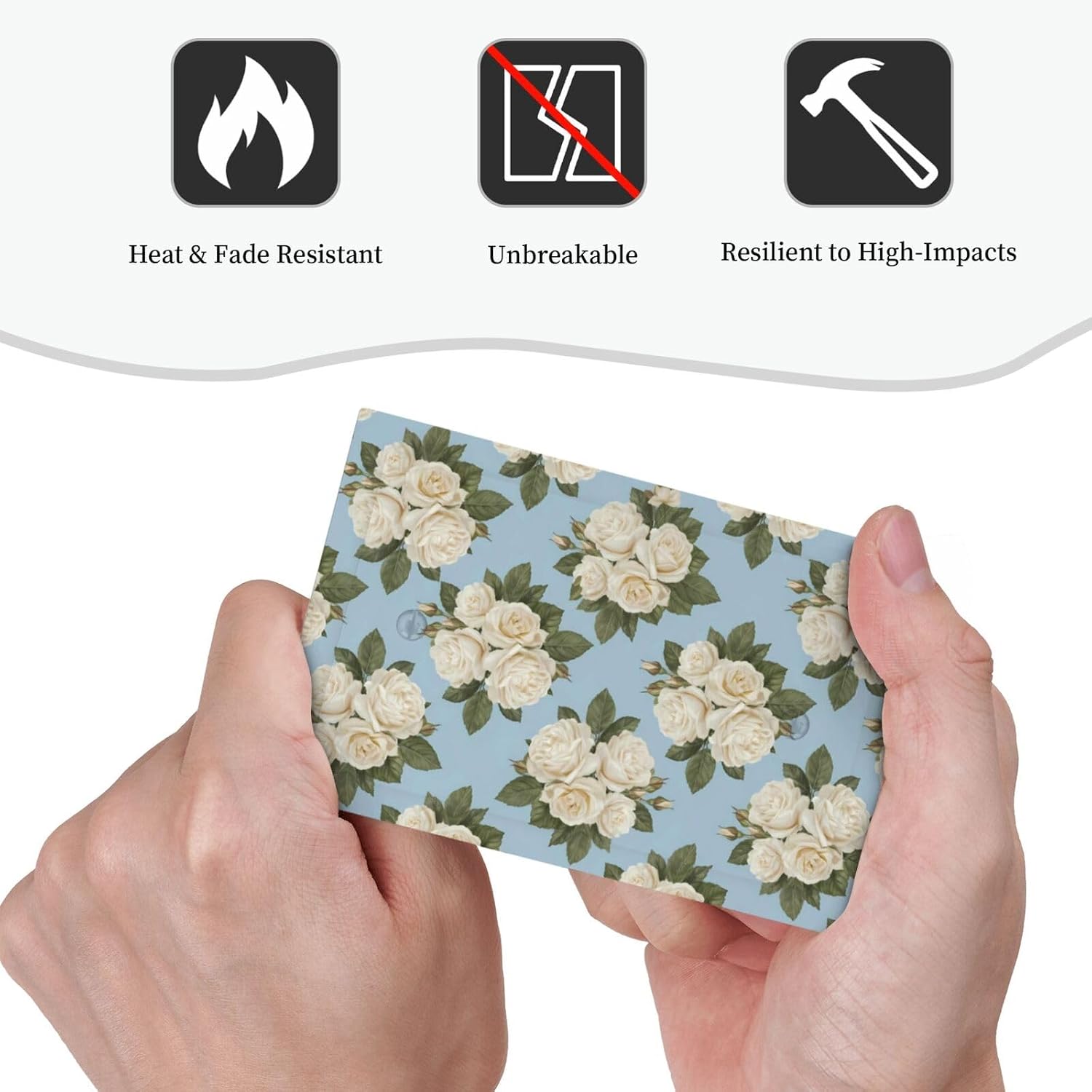 Light Switch Cover Cream Roses Blue Decorative Switch Plates 1 Gang Blank No Device Outlet Covers Electrical Wall Plates for Bathroom Bedroom Decor