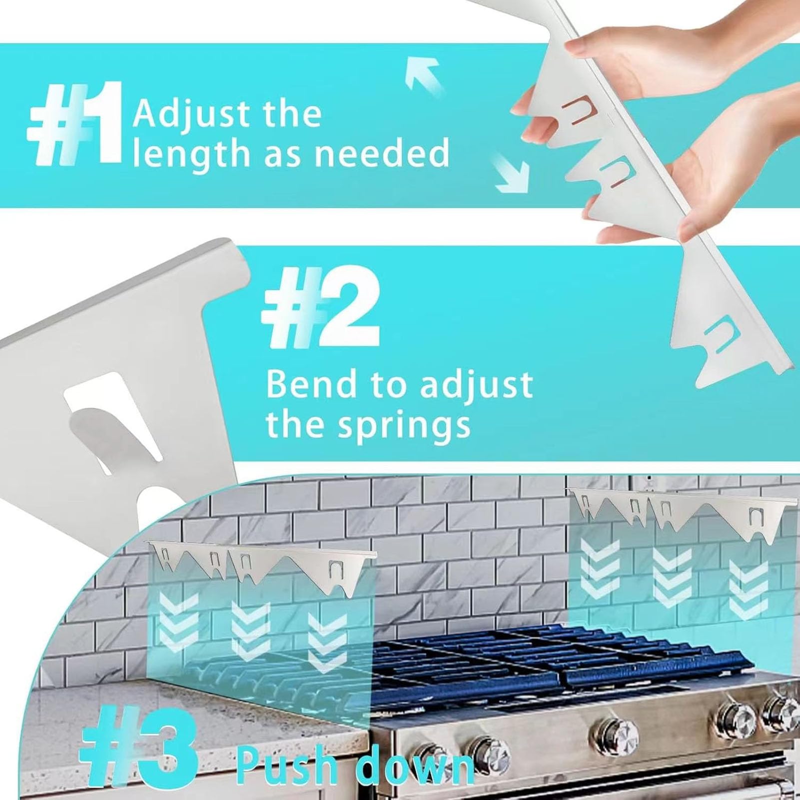 Cubiertas para Espacios de Estufa de Acero Inoxidable, Paquete de 2 Rellenos para Espacios de Horno, Ancho de 0.79 y Longitud Ajustable de 13.8 a 27.5, Resistente Al Calor