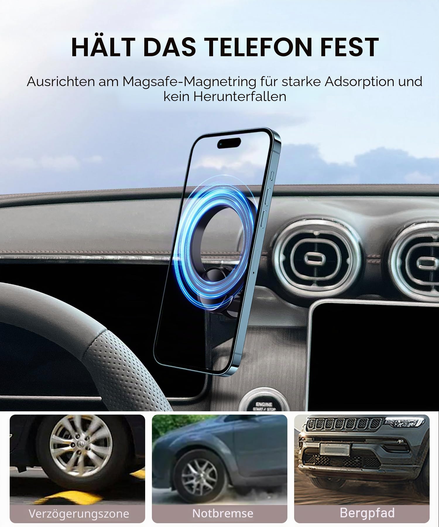 Auto-Telefonhalterung für Mercedes-Benz GLC/C-Klasse 2022-2026, 12,3-Zoll-Bildschirm