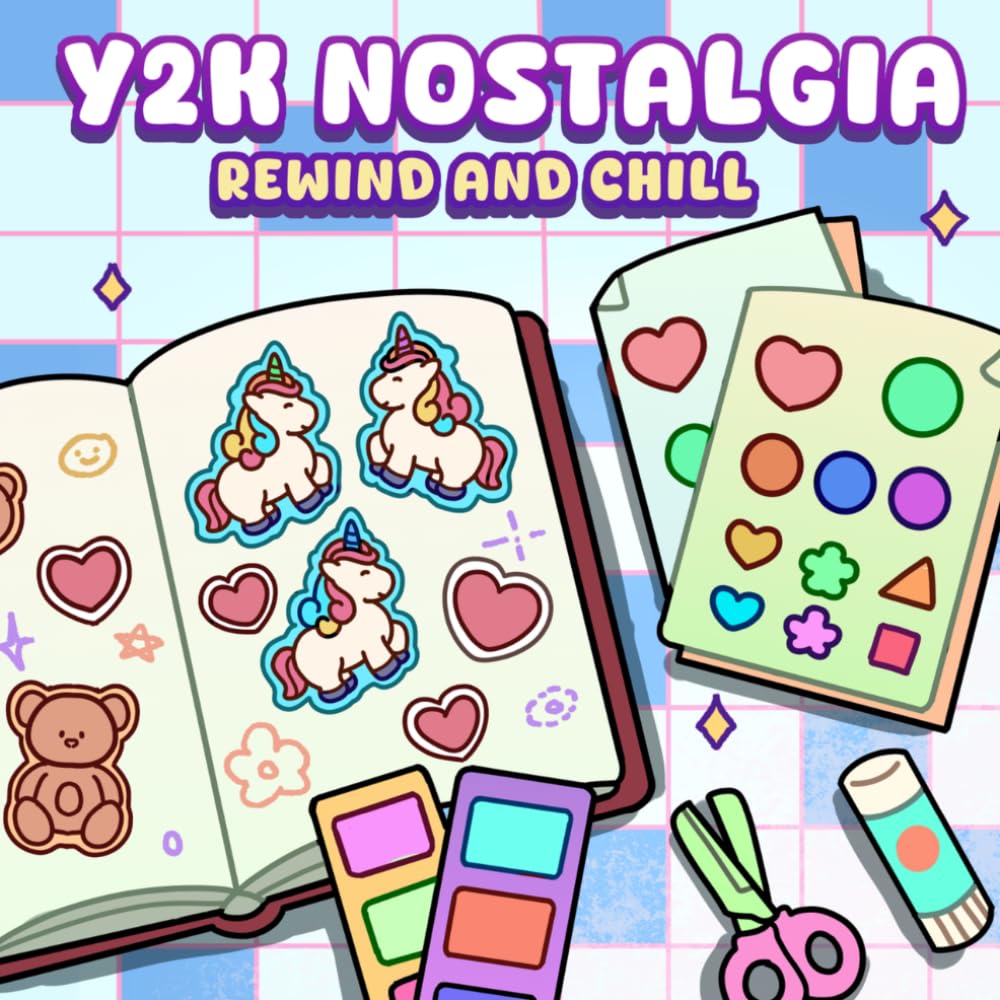Y2K Nostalgia: Bold and Easy 90s Aesthetic Coloring Book – Cute Retro Icons, Vintage Tech & Cozy Nostalgic Moments (Rewind & Chill)
