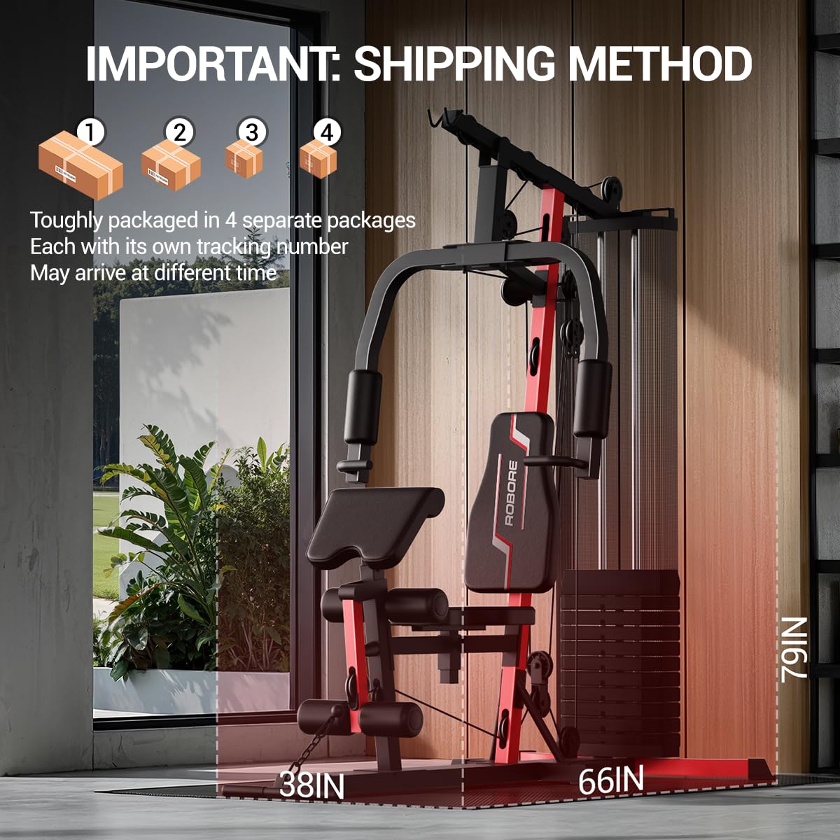 Home Gym, Workout Station with 160LBS Weight Stack, Exercise Equipment with Pulley System for Full Body Training