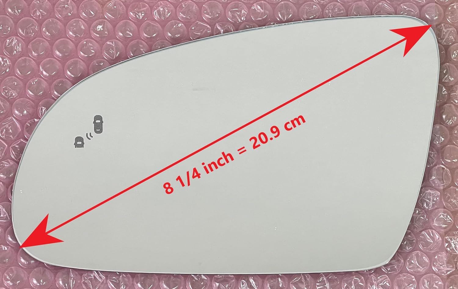 Blind Spot Mirror Glass with Full Size Adhesive for 2018-2023 Hyunadi Kona Driver Side View Left LH