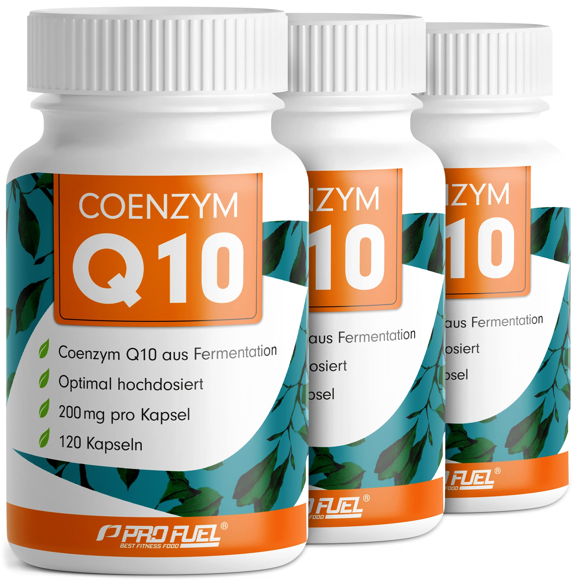 Q10 Kapseln hochdosiert 360x mit 200mg Coenzym Q10 pro Kapsel - hochwertiges Coenzym Q10 (vegan) aus Fermentation - Ubiquinon Q10 - laborgeprüft mit Zertifikat - Vorrat für 12 Monate