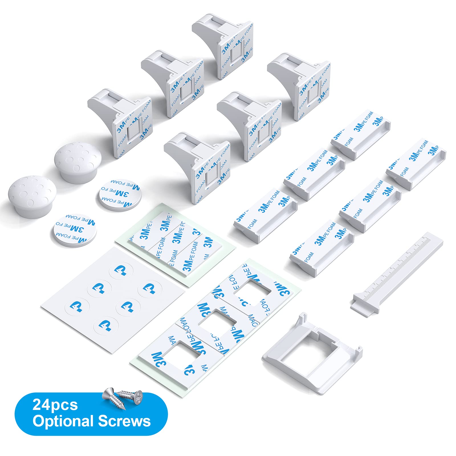 Upgraded Magnetic Cabinet Locks (6Locks and 2 Keys) Baby Proofing Cabinet Lock for Child Safety No Drilling or Tools Needed - Image 2