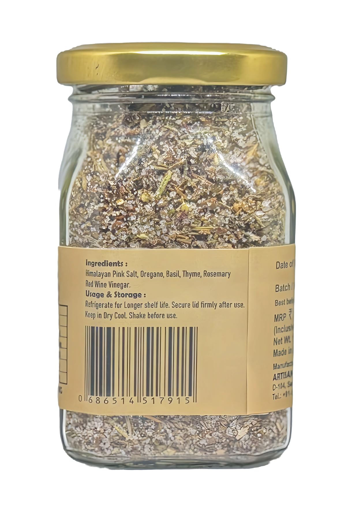 Artisan Palate Italian Herbs and Red Wine Vinegar Himalayan Pink Salt Jar | All Natural | Seasoning Mashed Potatoes, Fries, and Salad Dressings | 150 gms (Pack of 1) - Image 4 thumbnail