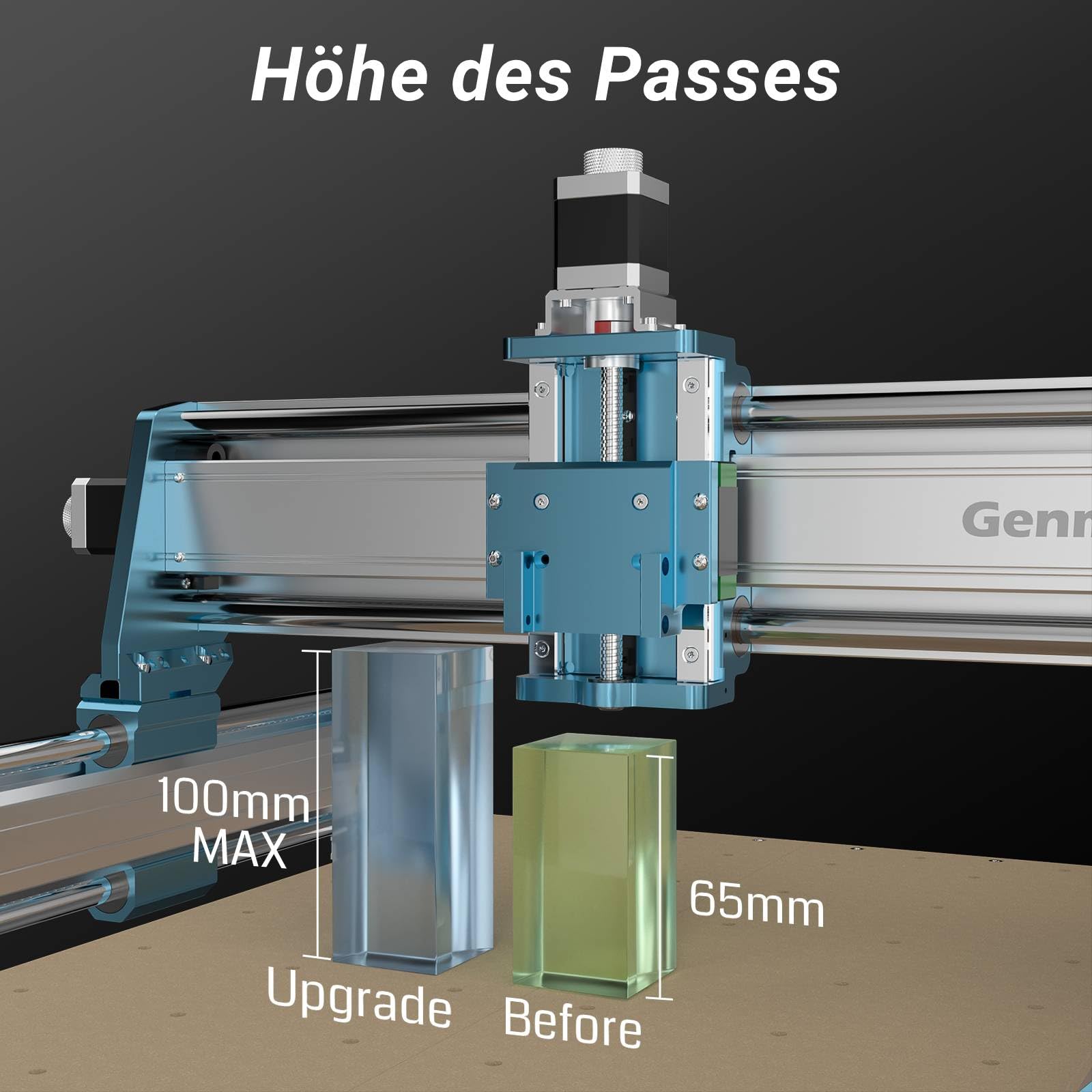 Genmitsu CNC-Fräsmaschine 4040-PRO MAX zum Fräsen von Holz, Metall und Acryl, GRBL-Steuerung, 3-Achsen-Graviermaschine mit 710-W-Trimmer und Linearschienenantrieb