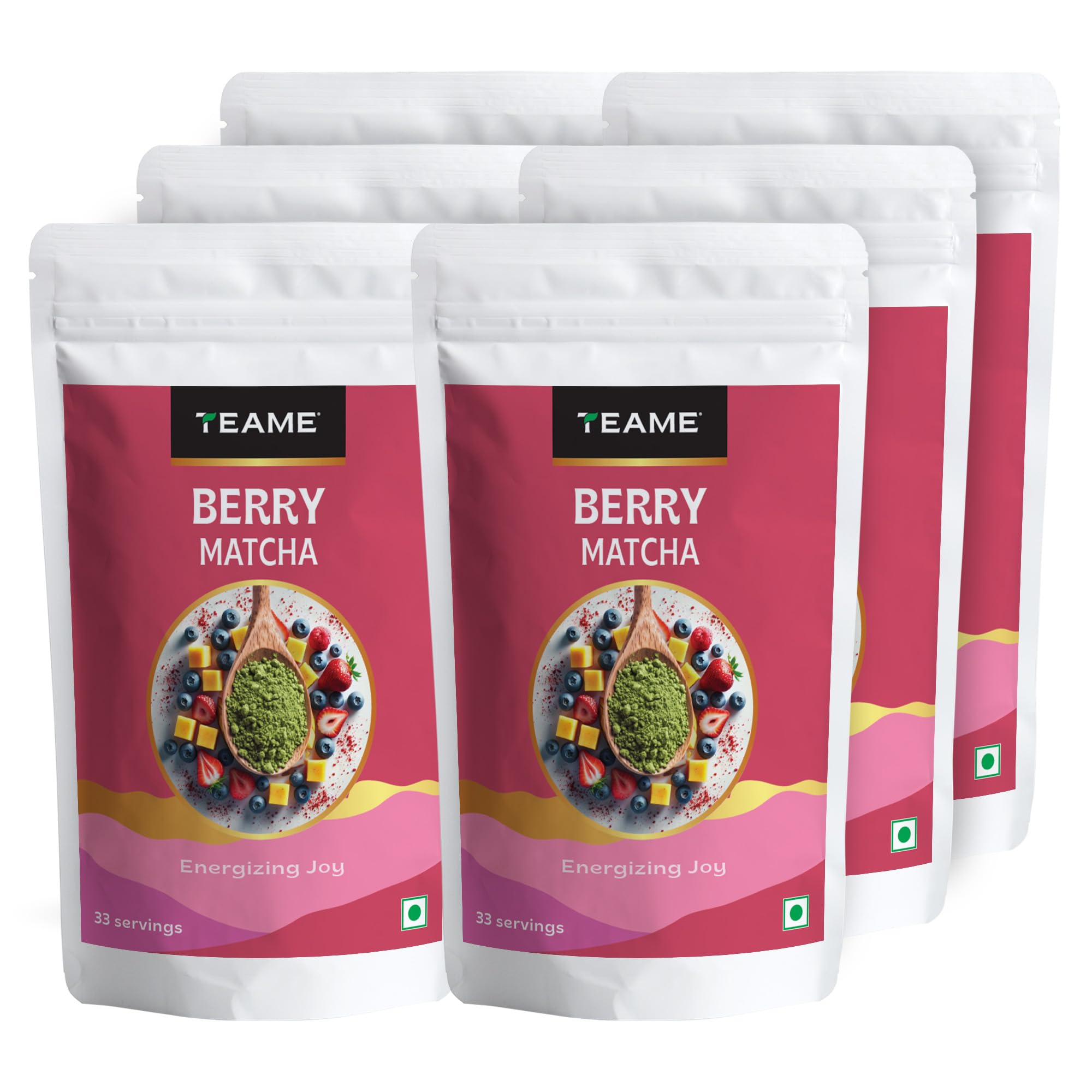 TE-A-ME Berry Matcha Tea Powder, 300g (198 Servings) | Tasty Macha | No Artificial Sweeteners | Premium Grade | Ceremonial Grade | Flavoured Matcha | Christmas Gift | New Year Gift