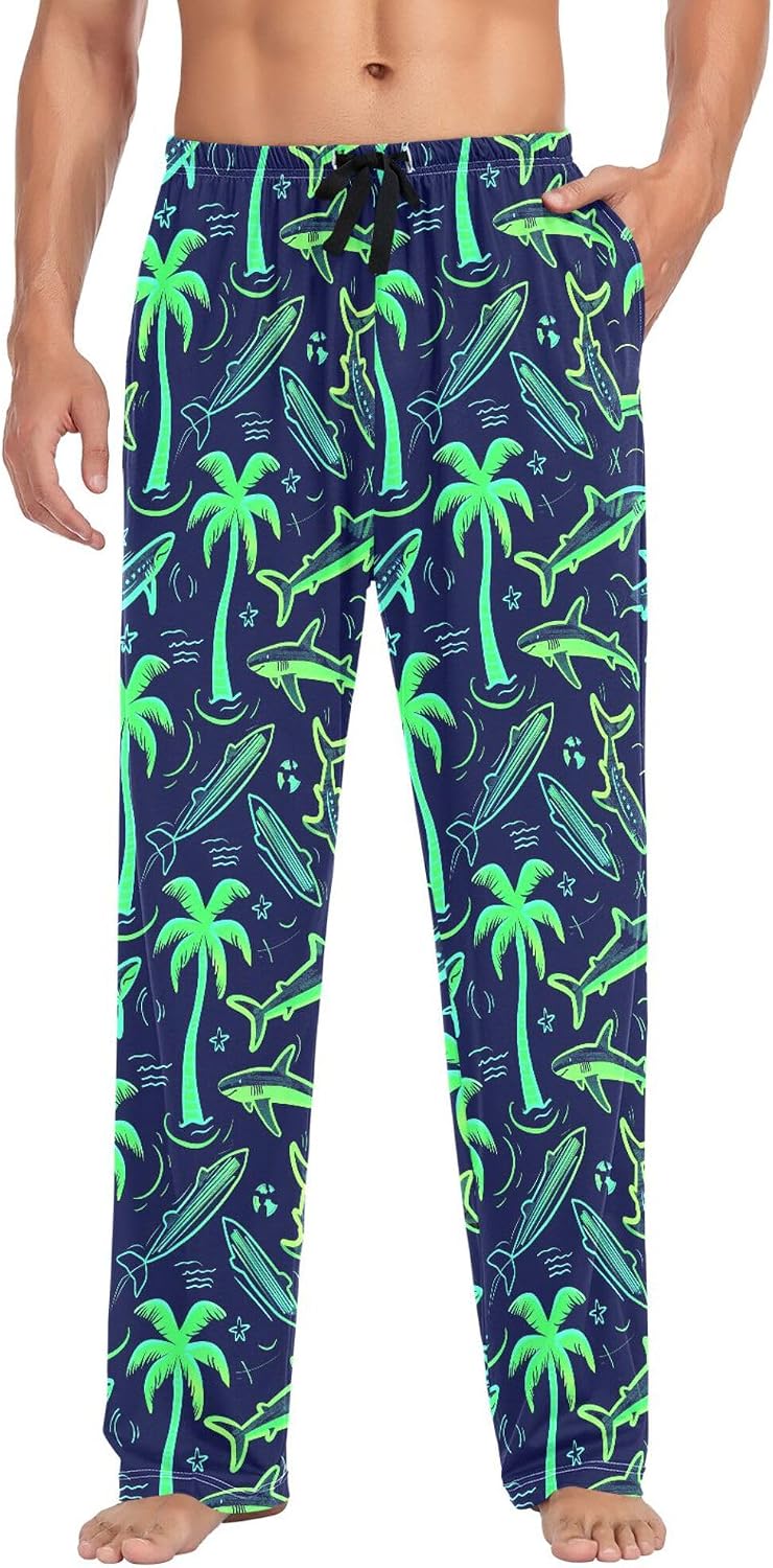 Men's Pajama Bottoms Vintage Floral Pajama Pants Cotton Pajama Pants Sleepwear