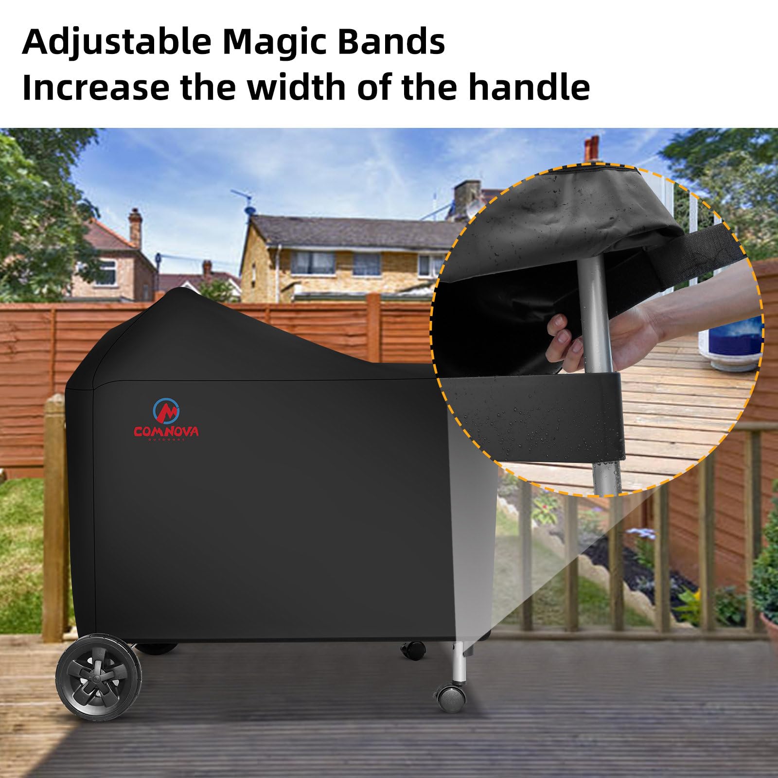 Comnova - Funda para parrilla Weber Performer Premium y Deluxe de 22 pulgadas, cubierta de barbacoa 600D para parrilla de carbón Weber Performer Premium/Deluxe de 22 pulgadas, resistente, impermeable,