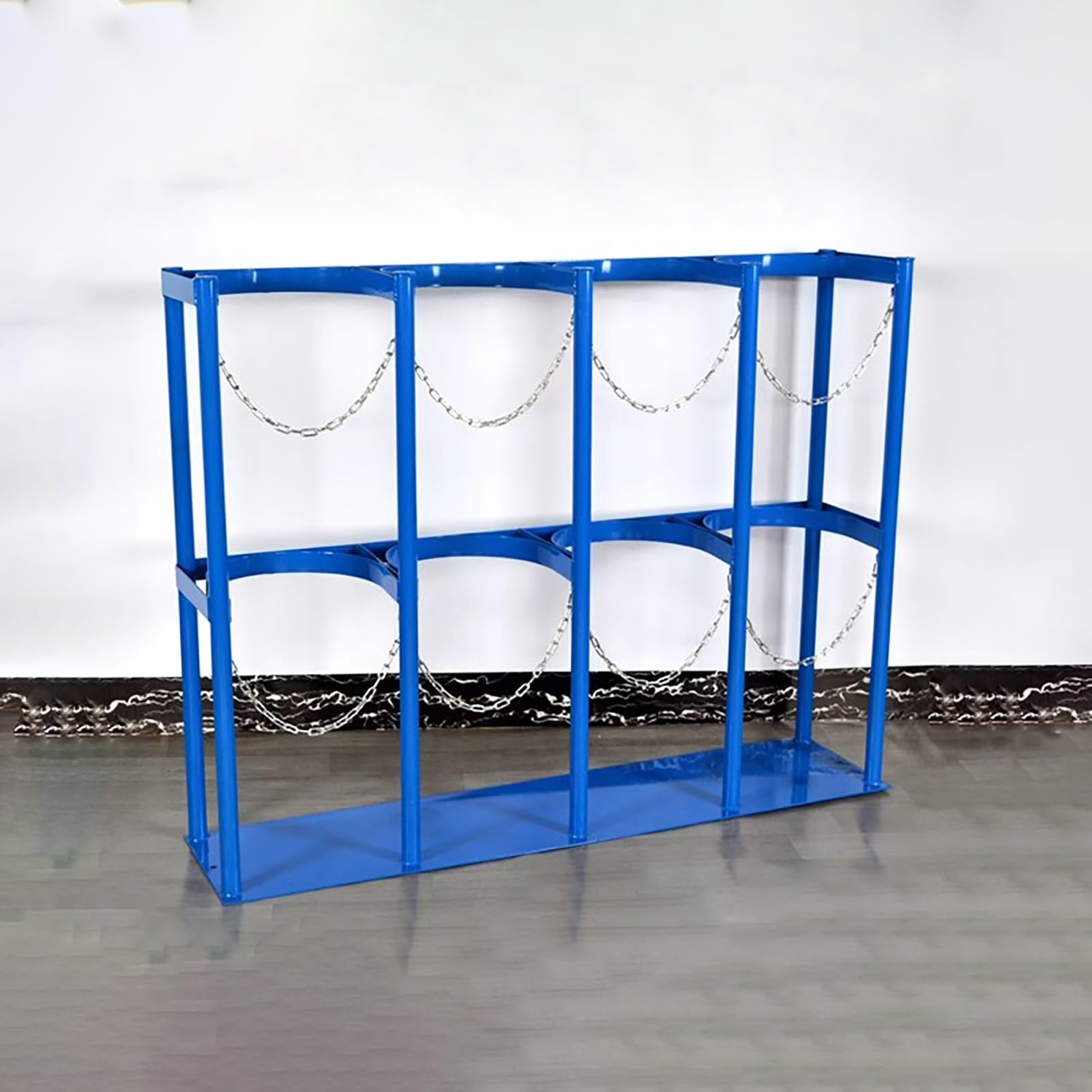 WQPMNYG Floor Mountable Metal Cylinder Stand for Secure Storage and Transport of Oxygen, Acetylene, Gas, and Propane Tanks