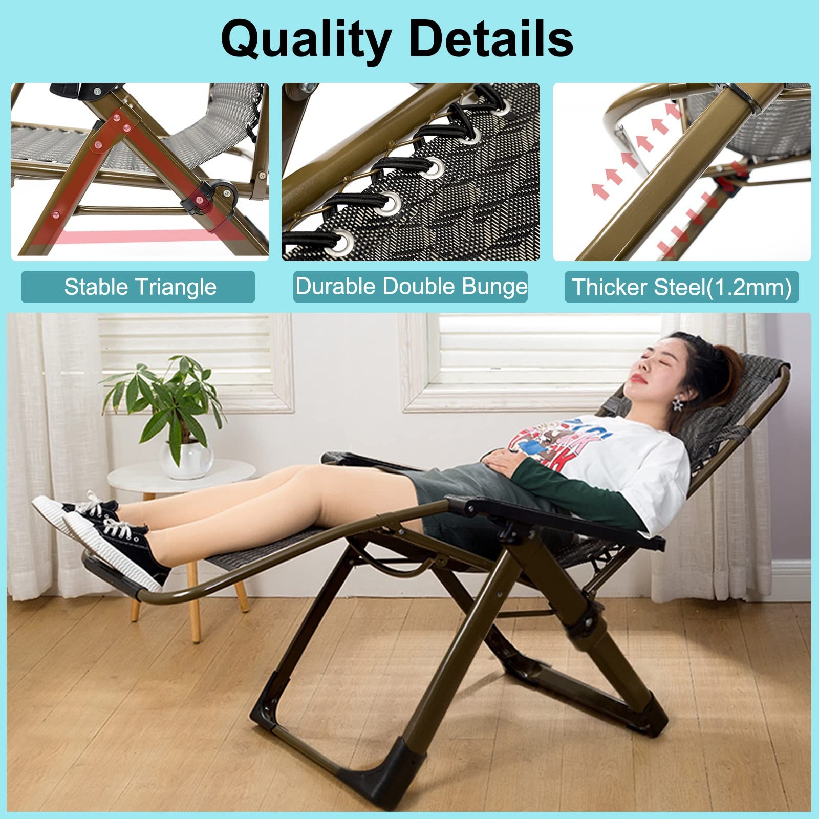 Tumbonas Sillas Plegables, Silla Reclinable Gravedad Cero para Playa Piscina Hamaca Reposabebidas, Hamaca Piscina Tumbona con Soporte para Bebidas Y Respaldo Ajustable