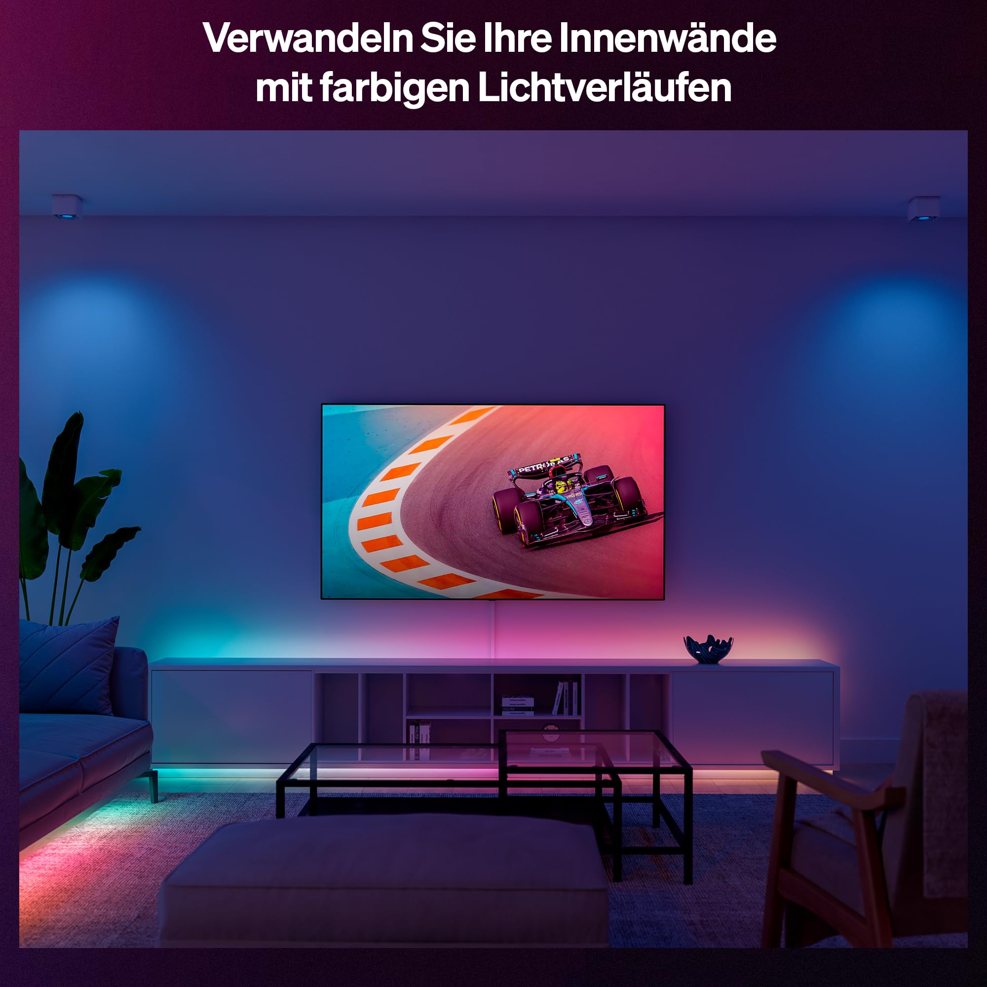 Hue Essential 5-Meter-LED-Lightstrip, RGBIC, lebendige Farben, flexible Innenbeleuchtung, einfache Installation, App- und Sprachsteuerung, kompatibel mit Alexa, Google Assistant und Apple Home