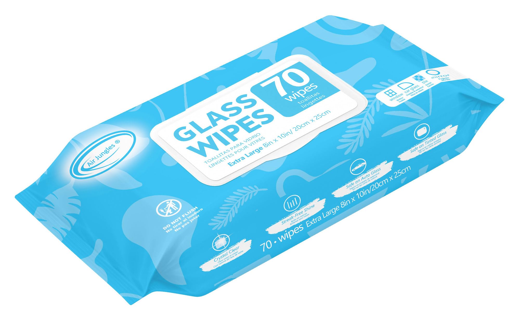 Air Jungles Glass and Window Cleaner Wipes 70 Count, Extra Large 8