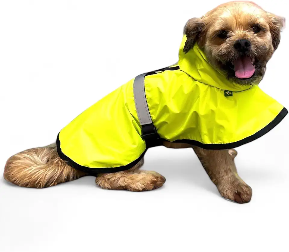 WAY PET Capa de Chuva Refletiva para Cachorros, 100% Nylon, Ajustável, com Capuz, Roupas de Chuva para Cães, Segurança e Conforto para Cachorros (Pequeno, NEUTRO)