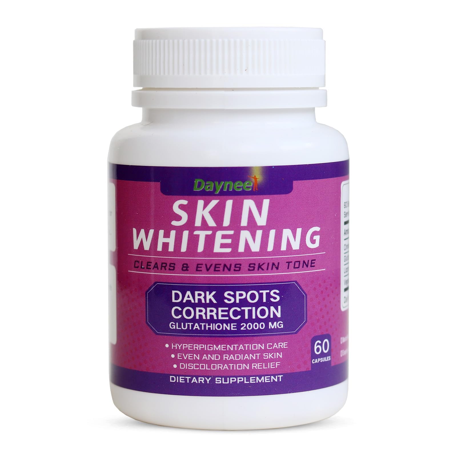 Skin Whitening Capsule,Glutathione Supplement 2000mg with Anti-Aging & Antioxidant Effect, Clears & Evens Skin Tone, Dark Spots Correction, 60 Count Health, Household & Personal Care