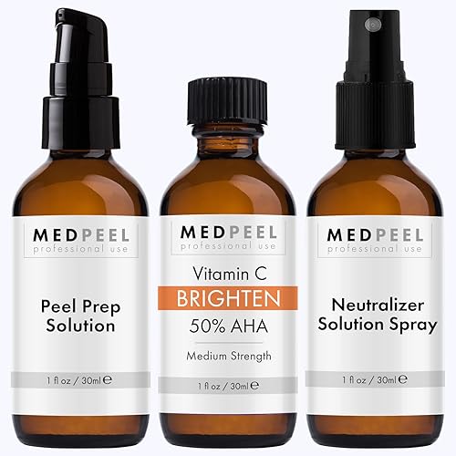 Miniatura 9 de MedPeel Kit de exfoliación esencial de 70  AHA y vitamina C incluye exfoliación preparación neutralizador exfoliación facial química de grado