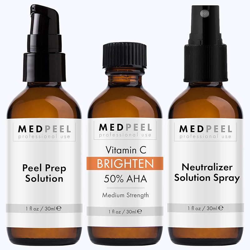 MedPeel Kit de Peeling Facial com AHA 50% e Vitamina C, textura em gel