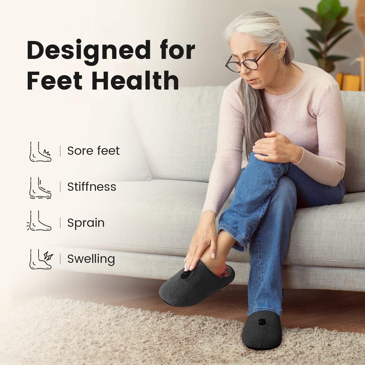 Scienlodic Rechargeable Red Light Therapy for Feet - Red and Blue Light Therapy Device at Home - 460nm & 660nm & 850nm with Pulse Mode for Feet Healthy- 2pcs (Black) - Image 2