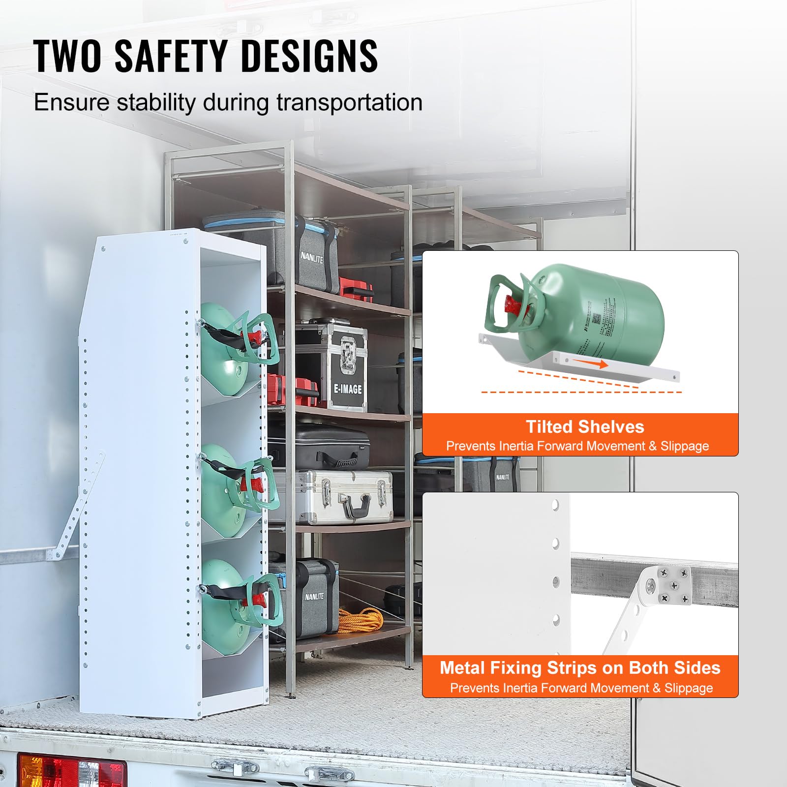 VEVOR Portabombole per Gas, 3 Pezzi Capacità 13-22,7 kg, Portabombole per Refrigerante 37x35,5x117 cm, Scaffale per Bombole di Gas per Freon, Gas, Ossigeno, Azoto, Refrigerante