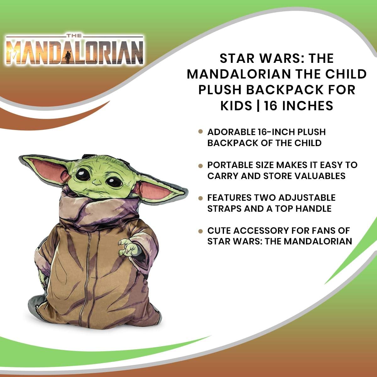 Star Wars: 'The Mandalorian The Child Pluszowy plecak dla dzieci | 40 cm