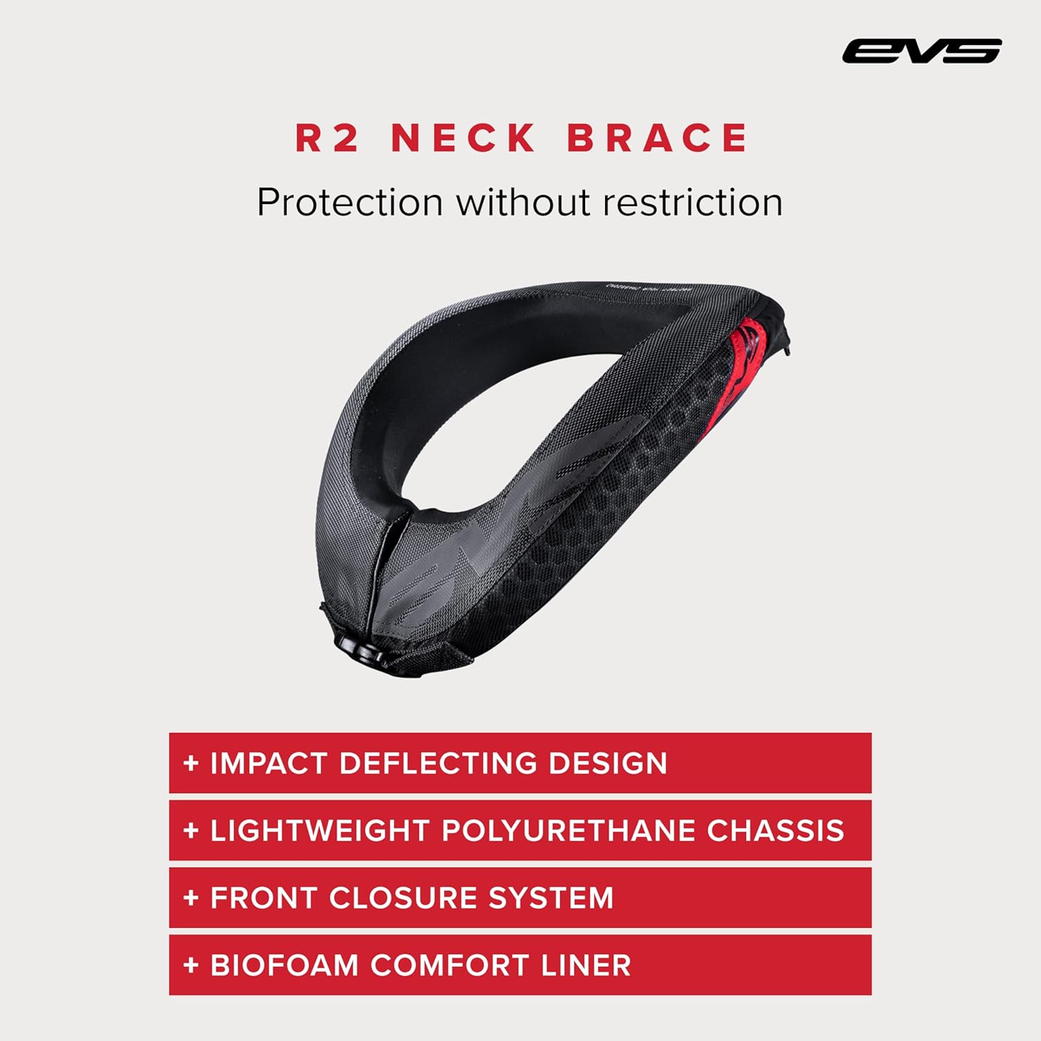 EVS Sports R2 Neck Support | Karting, Motocross & Off-Road | Lightweight Impact Foam | Secure Adjustable Fit