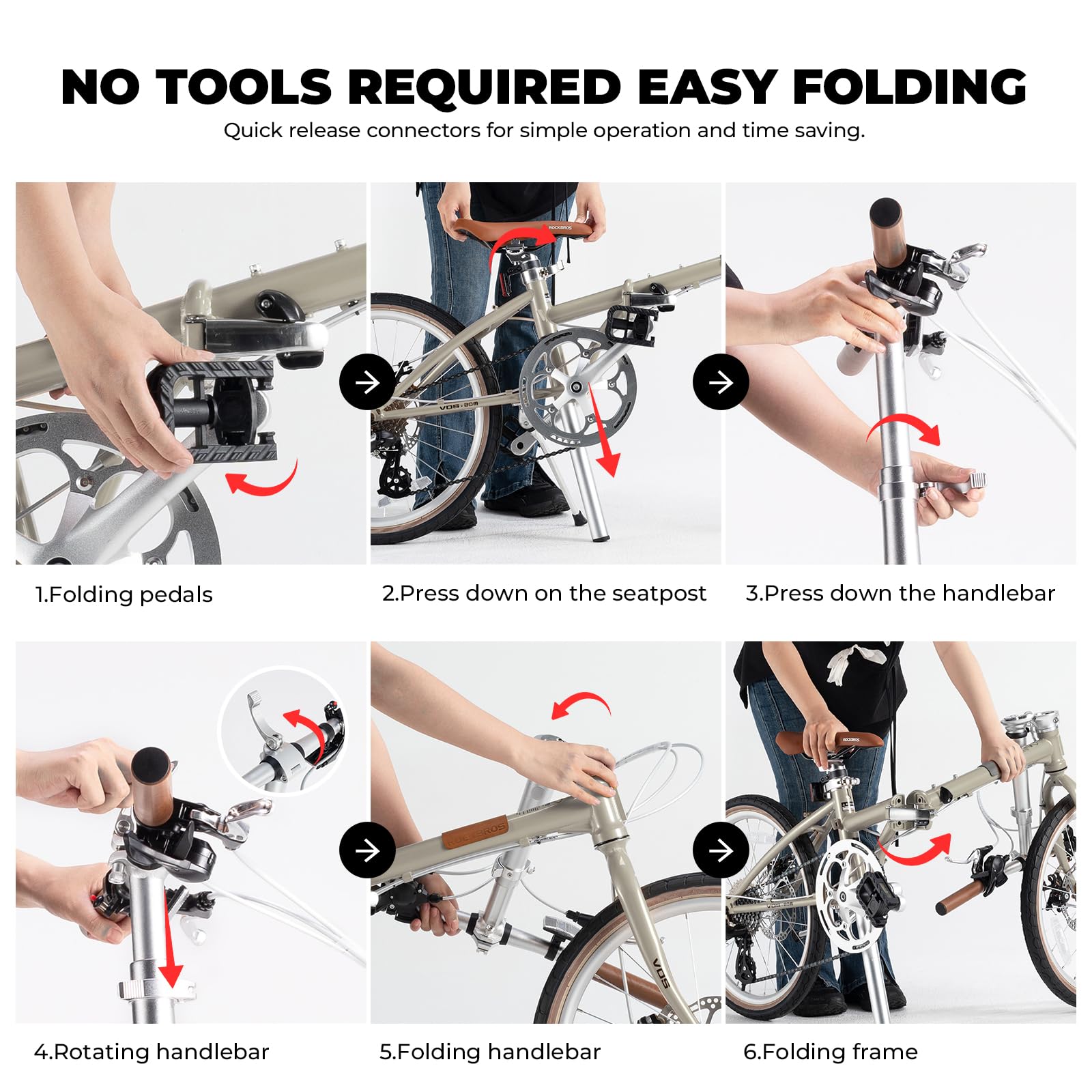 Amazon.com : ROCKBROS VDS 20 Inch Folding Bike for Adults, 26lb
