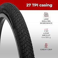 Fincci BMX Kerékpár Gumi Szett 20 x 1.75 Méretben - Fekete Külső Gumik Belső Tömlővel, Schrader Szeleppel Gyerek és MTB Biciklikhez 7