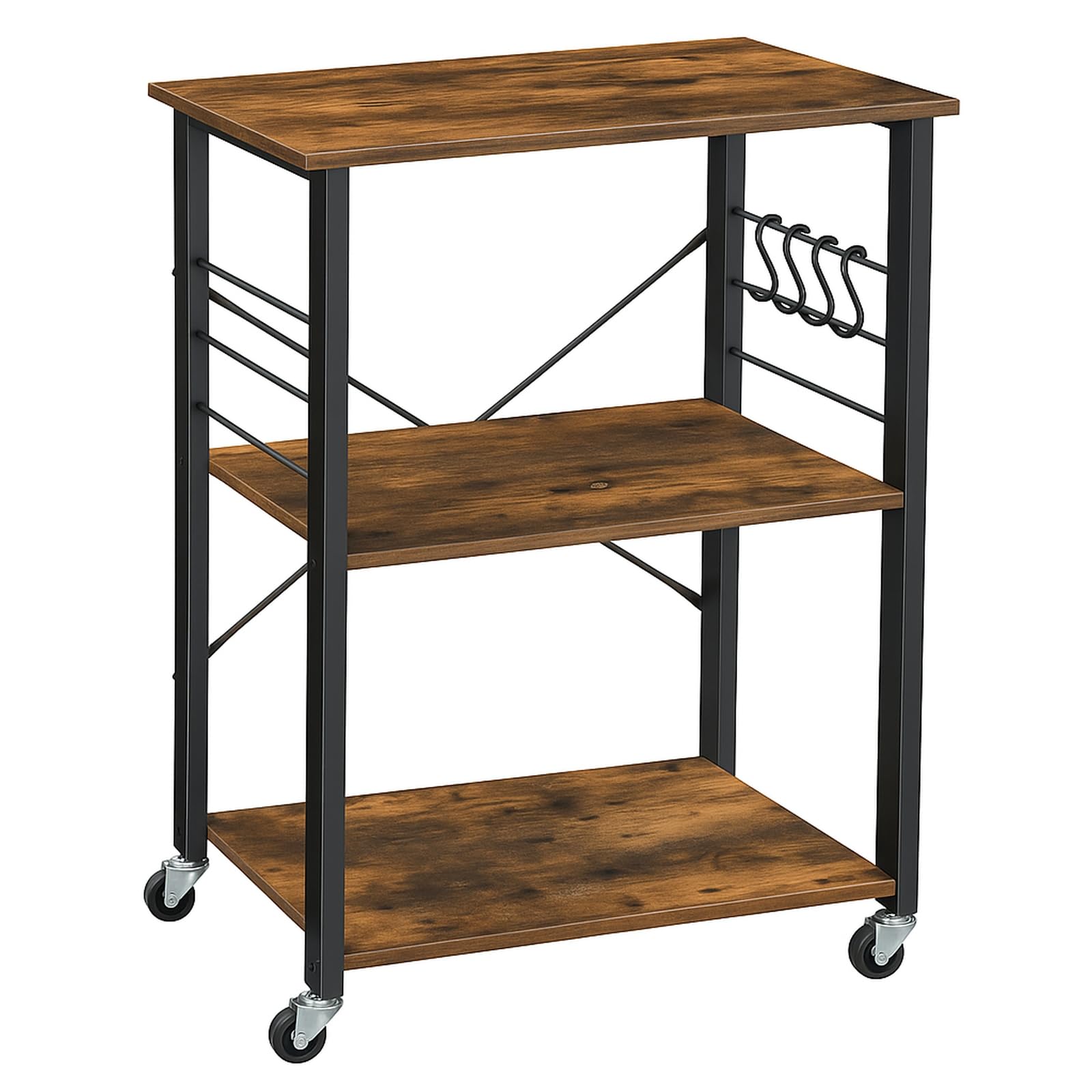Küchenregal, Küchenkommode für das Esszimmer, dunkelbrauner Küchenschrank, Küchenwagen, Holzregal stehend für die Küche, Sideboard, Raumteiler Regal, Standregal, Dunkelbraun