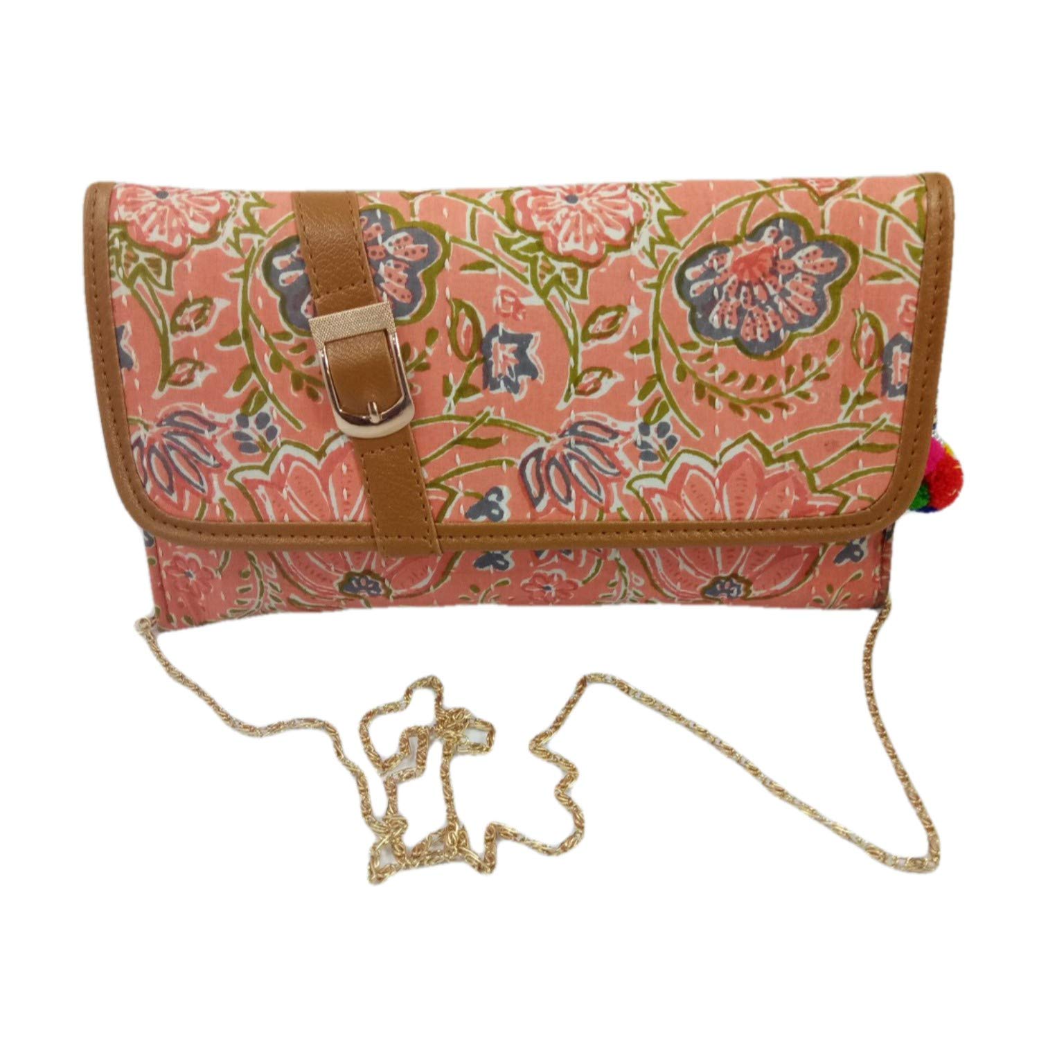 Pochette De Soirée Indienne – Sequins Brodés, Chaîne – Style Bollywood – Neuf Sans étiquette