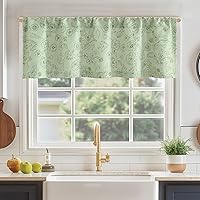 Vista 2 de Jinchan - Cenefa floral para cocina, cortina de privacidad para ventanas de 16 pulgadas, estilo rústico de casa de campo, para sala de estar