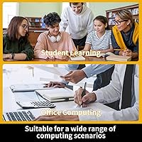 Vista 7 de Calculator with Writing Pad,12-Digit LCD Display, Dual Power Solar + Coin Cell,1-Yr Battery Life Silicone Keys for Comfort Lightweight Portable for