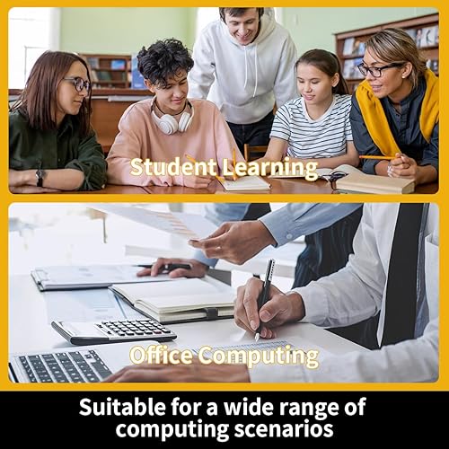 Miniatura 7 de Calculator with Writing Pad,12-Digit LCD Display, Dual Power Solar + Coin Cell,1-Yr Battery Life Silicone Keys for Comfort Lightweight Portable for