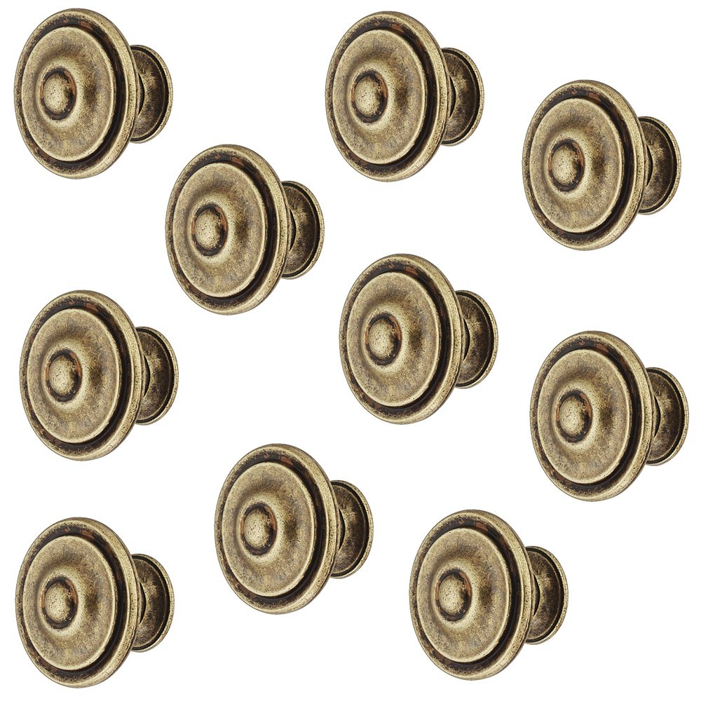Bouton pour meuble vintage Gedotec en métal vieilli marron pour commode et placard x10