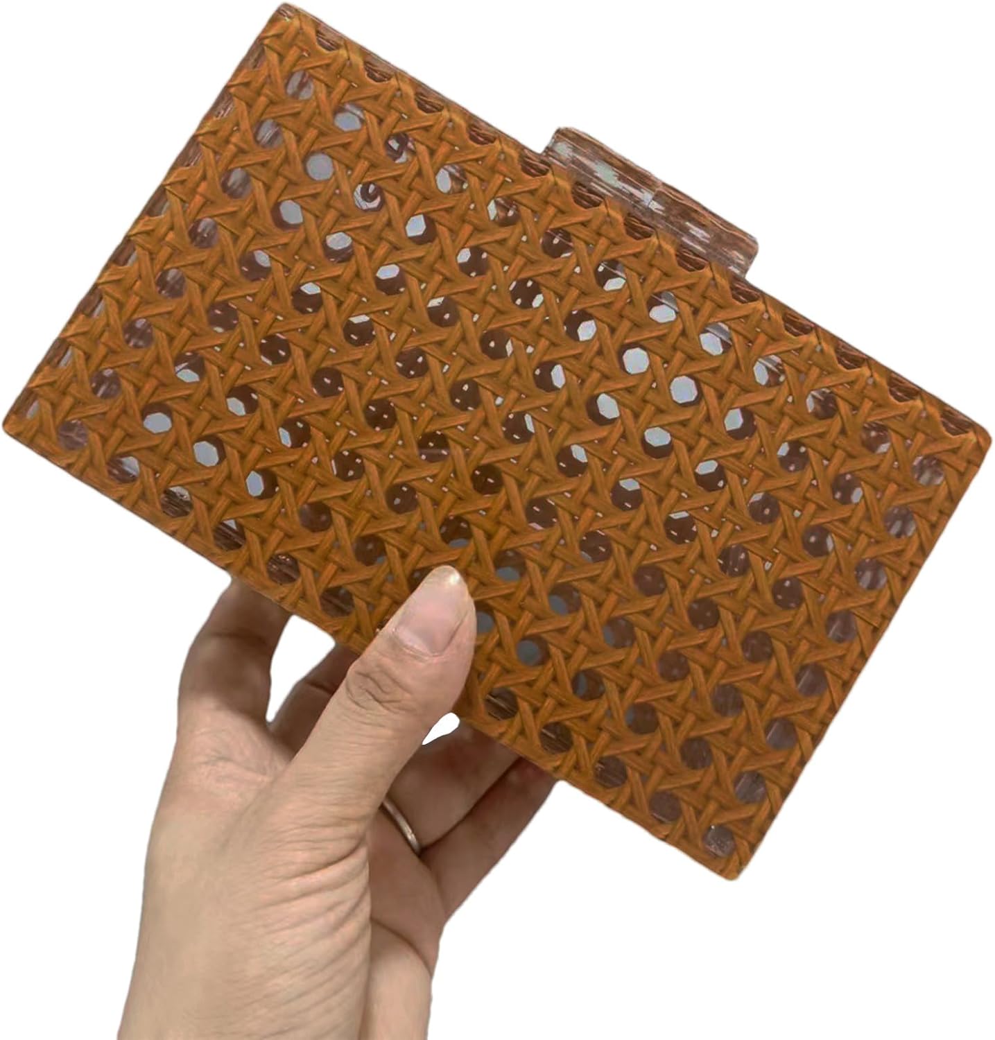 Acrylic Clutch Purse for Women Colorful Evening Handbag Geometric Marbling Box Bag with Detachable Chain - Image 2