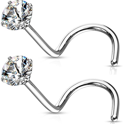 316L Stainless Steel Nose Pin Stud 1 Pair