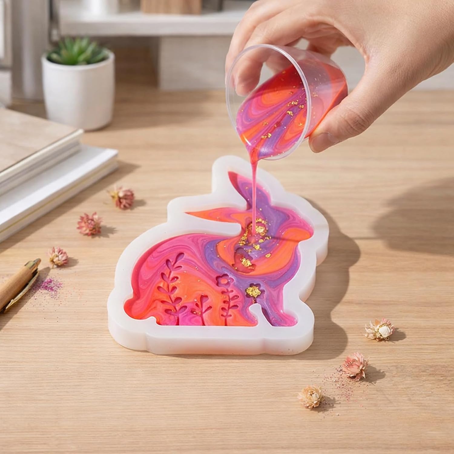 DIY Silicone Mold for Fondant Gum Paste Chocolate Resin Plaster Crafting Baking Tool Multipurpose Accessory Rabbit Shape