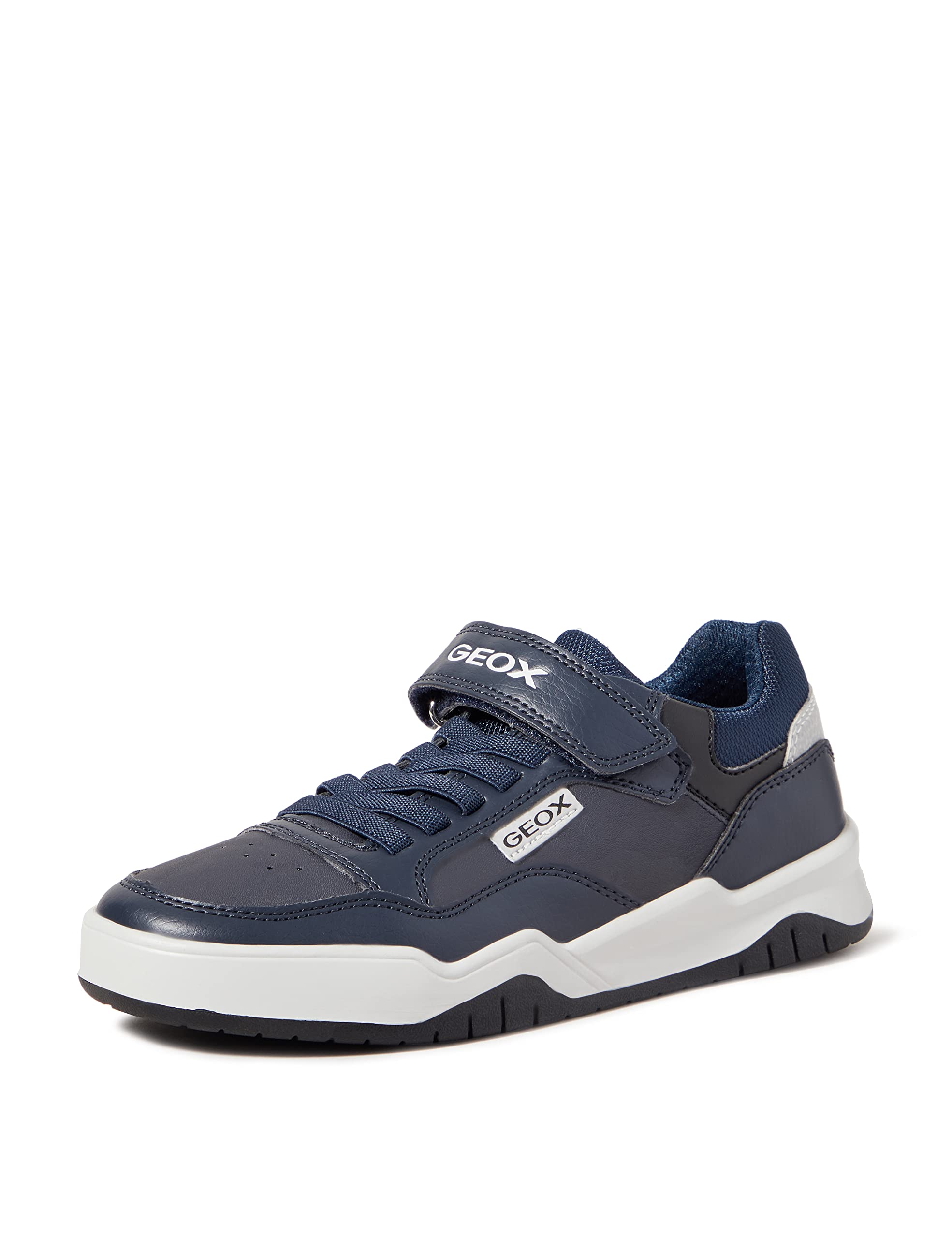 Geox J Perth Boy E Sneaker, Navy Lt Grey