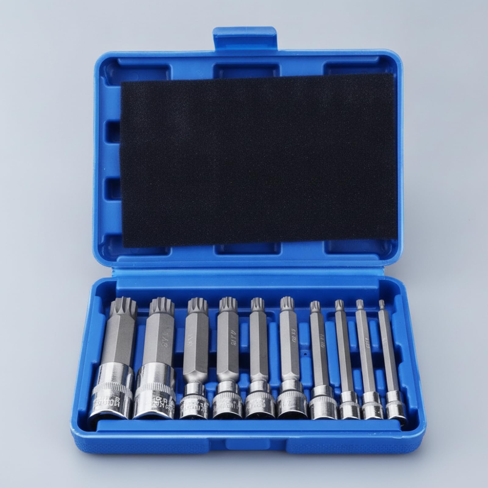 10 Pezzi Kit di Inserti a Bussola Portatile Utensili Durevole Attrezzi per Meccanici, Manutentori, Officina, Garage
