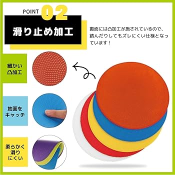 Amazon | TJQ フラットマーカー フラットコーン 滑り止め 穴無し