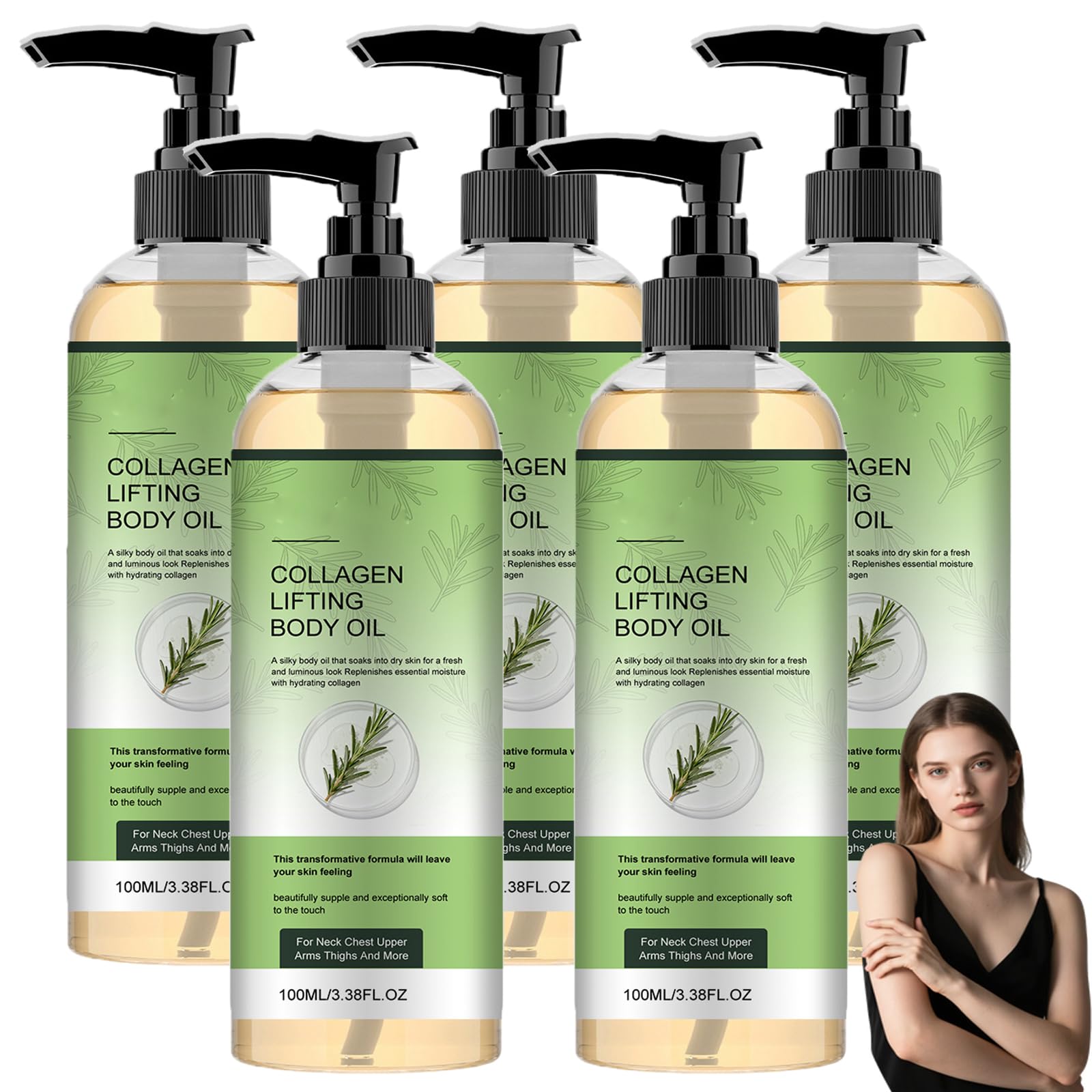 Olio di collagene per la pelle più rassodante collagene lifting olio per il corpo rassodante per la pelle fine e morbida cura dopo la doccia, non grassa leggero, nutriente idratante collo décolleté