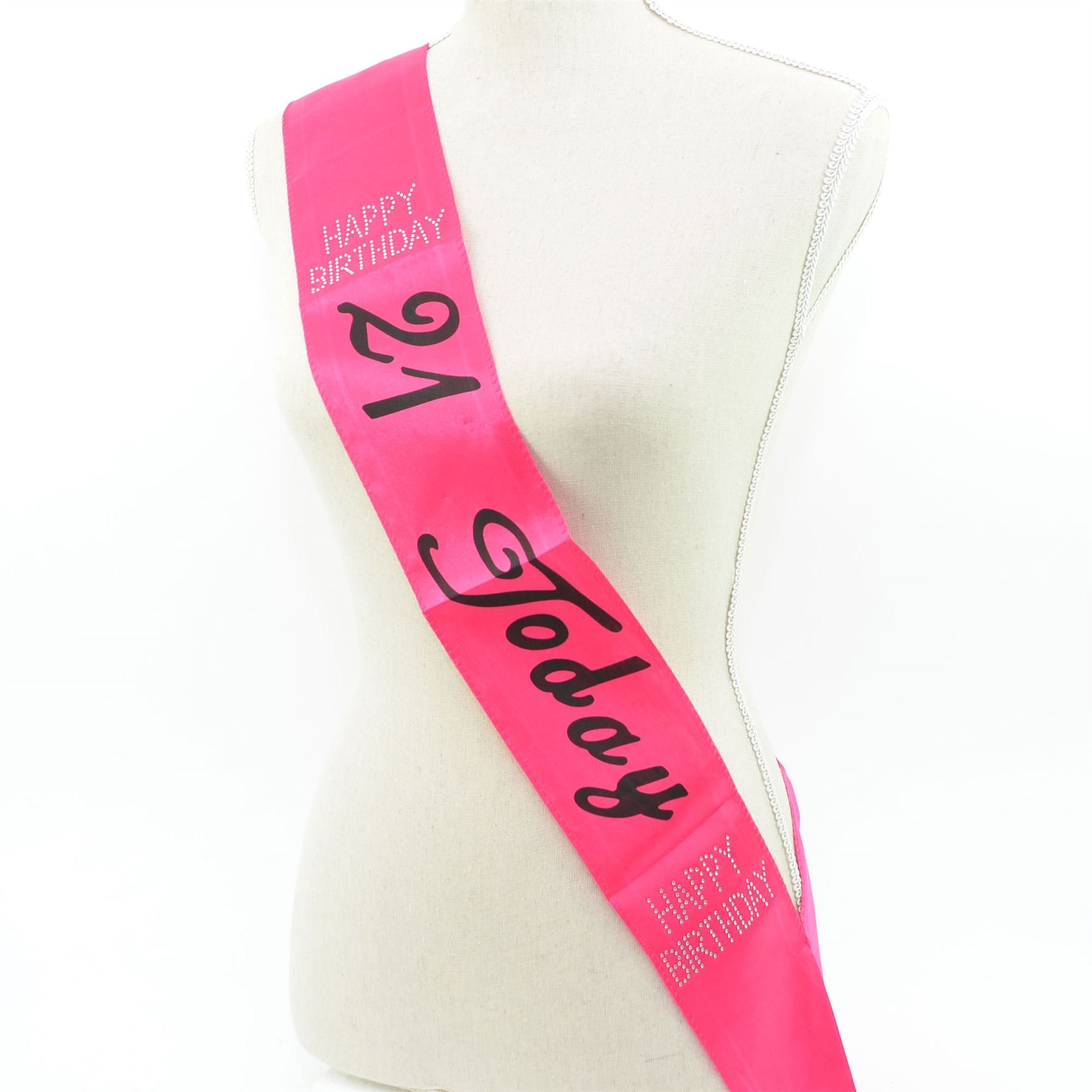 Shatchi Pink/Black Gifts 4 All Occasions Limited 21 Today Diamante 21St Birthday Sash Fancy Dress Accessory Party Gift Banner Decoration