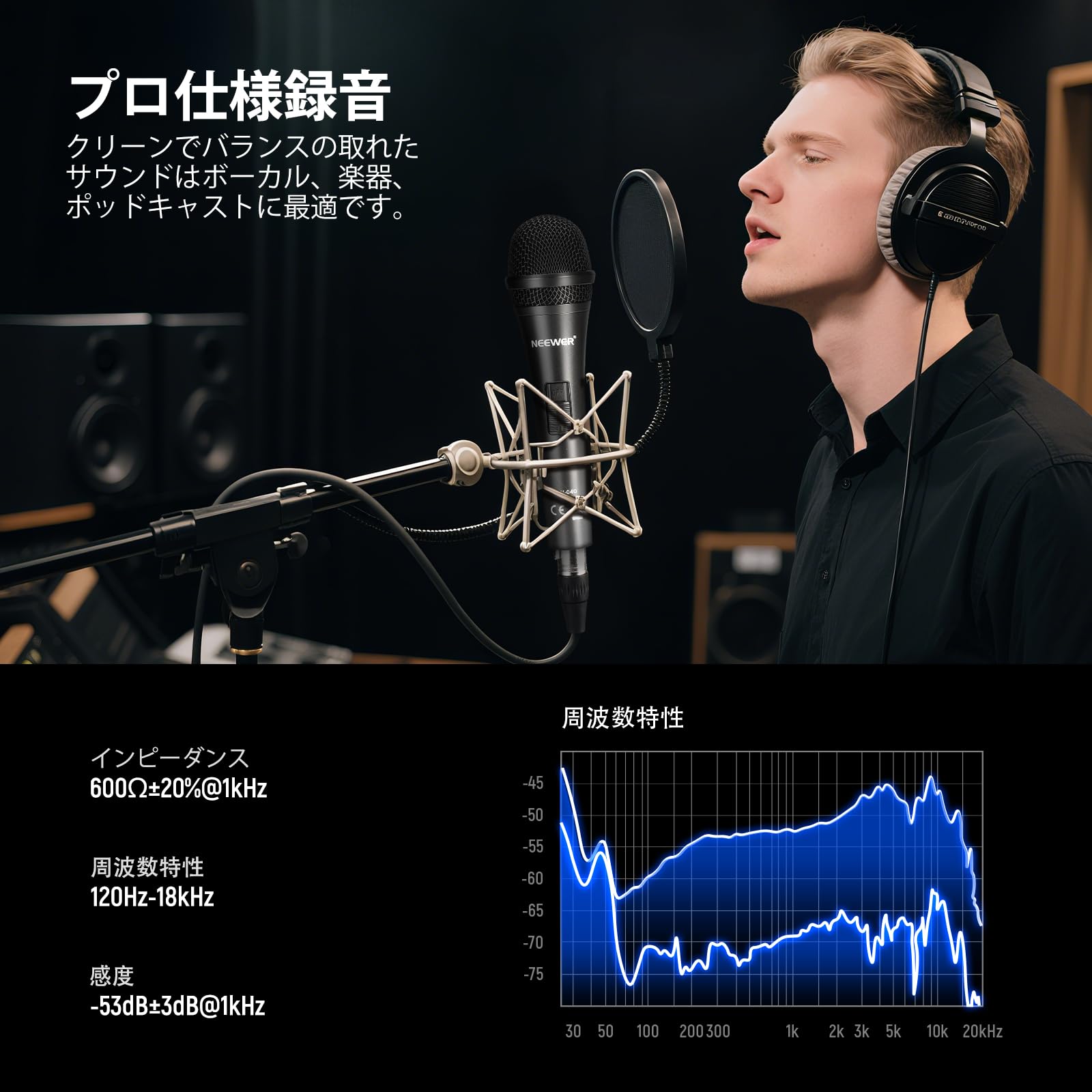 Amazon.co.jp: NEEWER NW-040 カーディオイドダイナミックマイク XLR