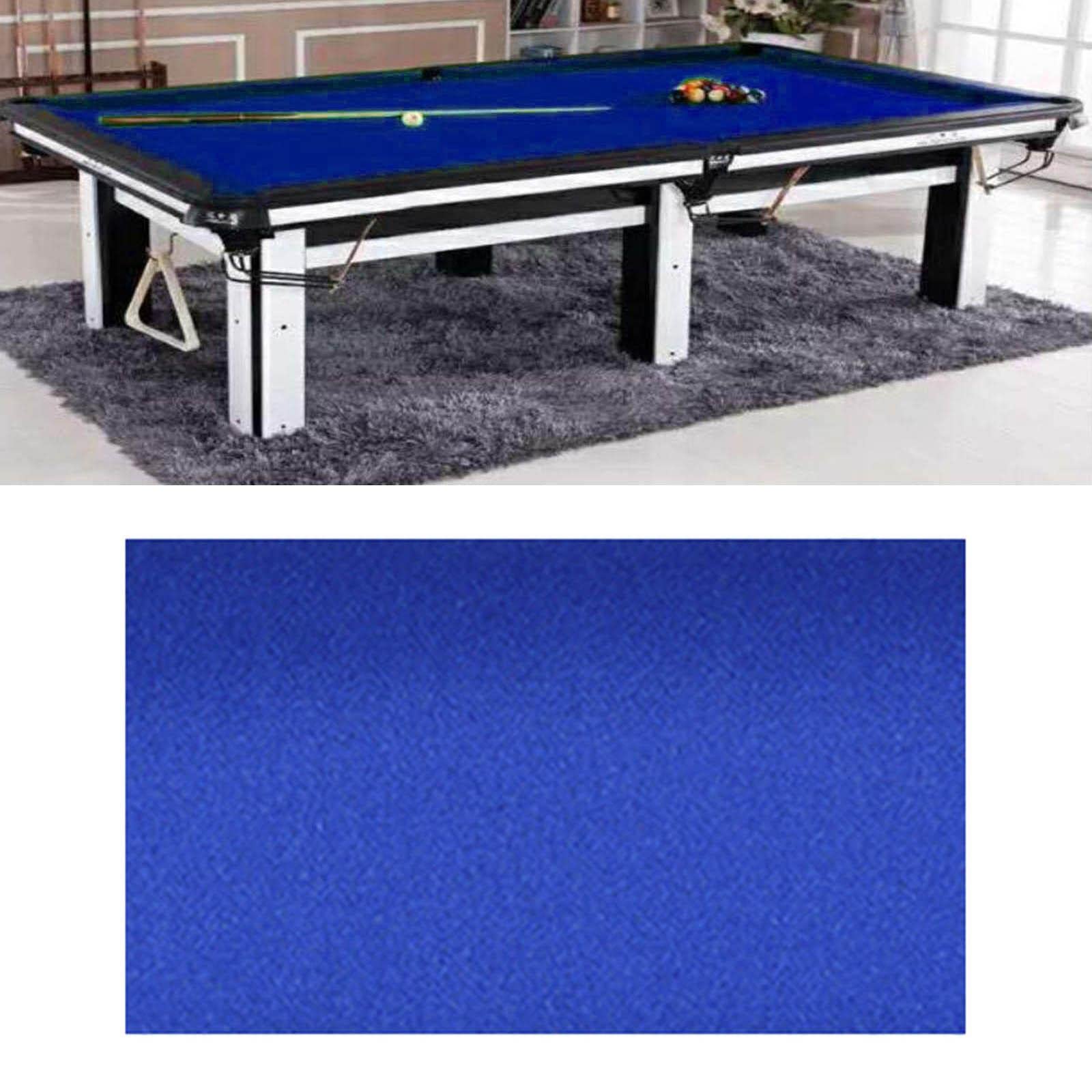Accessoire de Tissu de Billard peigné 7ft 8ft 9ft Tapis de Nappe Durable Tissu de Couverture en Feutre Hôtel Snooker Table de Billard Clubs, Bleu, 2.4x1.45M