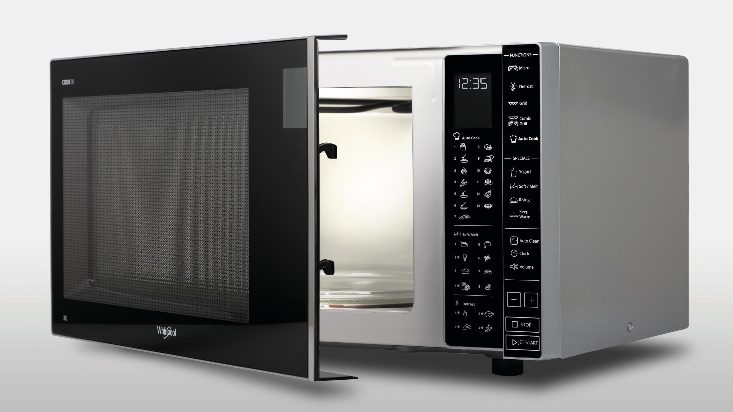 Whirlpool MWP 303 SB kuchenka mikrofalowa Cook 30 + grill, 30 litrów, szary z wysokim rusztem
