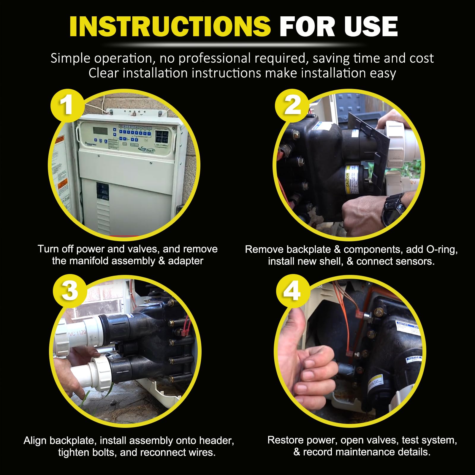 E-cowlboy 77707-0016 - Kit de repuesto para calentador de piscina y spa, duradero y eficiente, compatible con MasterTemp/Max-E-Therm 400, incluye todas las piezas esenciales