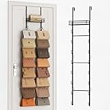 SWTYMIKI Over The Door Purse Organizer - Wall Mounted Handbag Organizer with 16 Hooks and Metal Basket, Hanging Purse Storage Rack Holds up to 16 Bags, Bag Rack Can Use As 1/2 Part, for Door, Closet