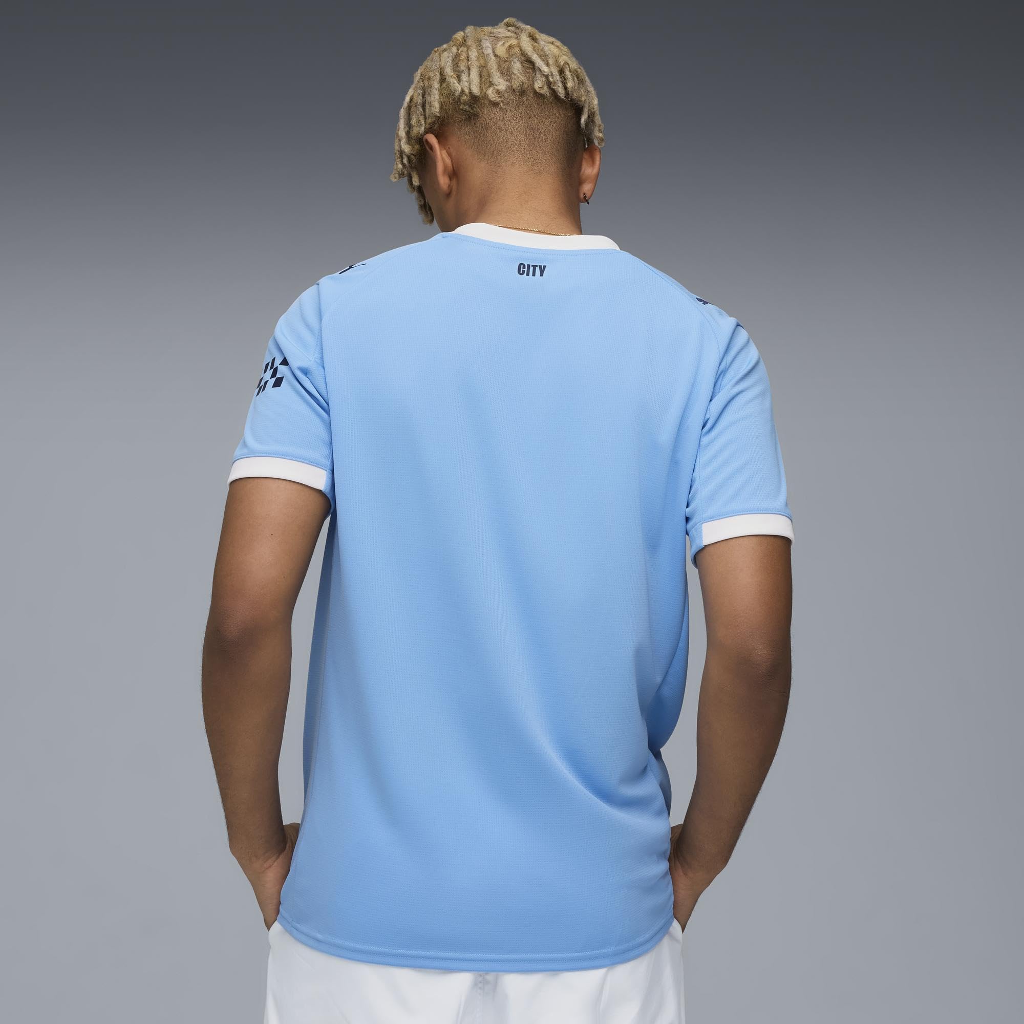 Puma , Men, MCFC Home Jersey Replica, Team Light Blue-White, L, (78033801) 3